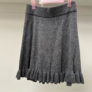 The Fifth Label Knit Grey Ruffle Mini Skirt High Rise